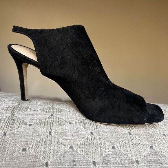 Via Spiga Teresa Black Suede Slingback Heeled Sandals Women 9 M Open Toe Classic - Picture 3 of 16